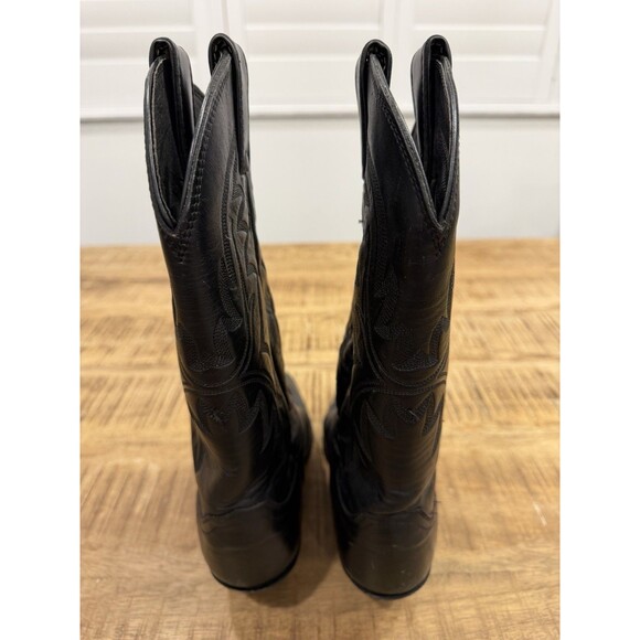 Vintage Justin L4904 Black Leather Snip Toe Cowgirl Boots Made In USA Womans 6B - Picture 6 of 10